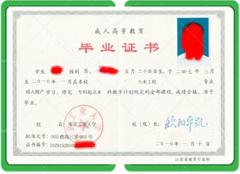 全国办成人高等教育毕业证